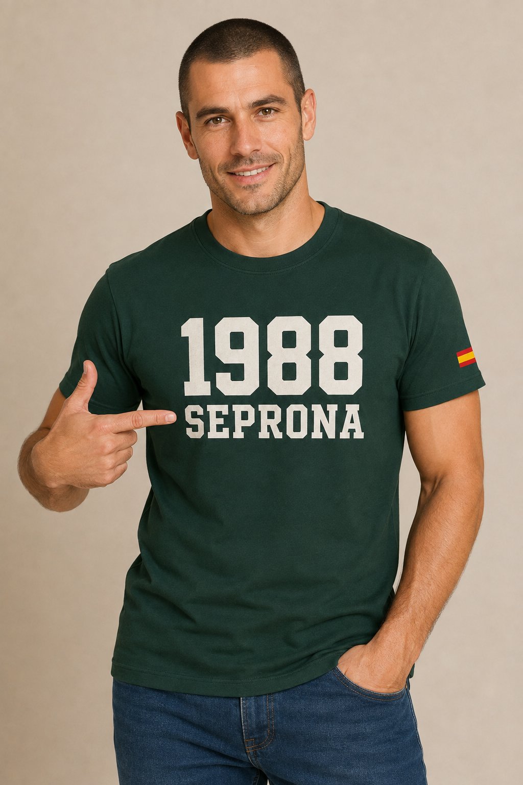 Camiseta SEPRONA Guardia Civil 1988 – Verde Botella - imagen 1