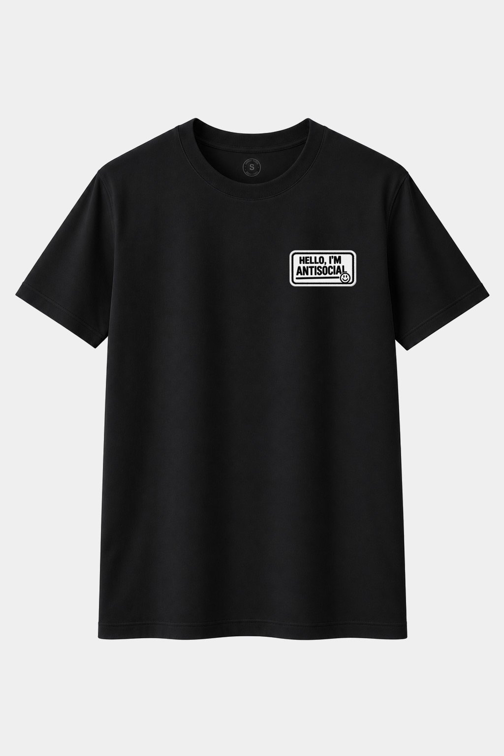 Camiseta Hello I'm Antisocial Negra – Encantado de no conocerte - imagen 1