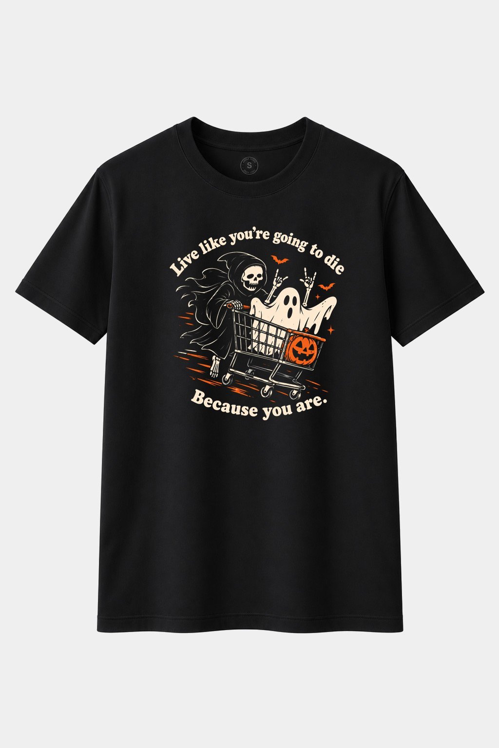 Camiseta Live Like You’re Going to Die  1 – Halloween Social Club - imagen 1
