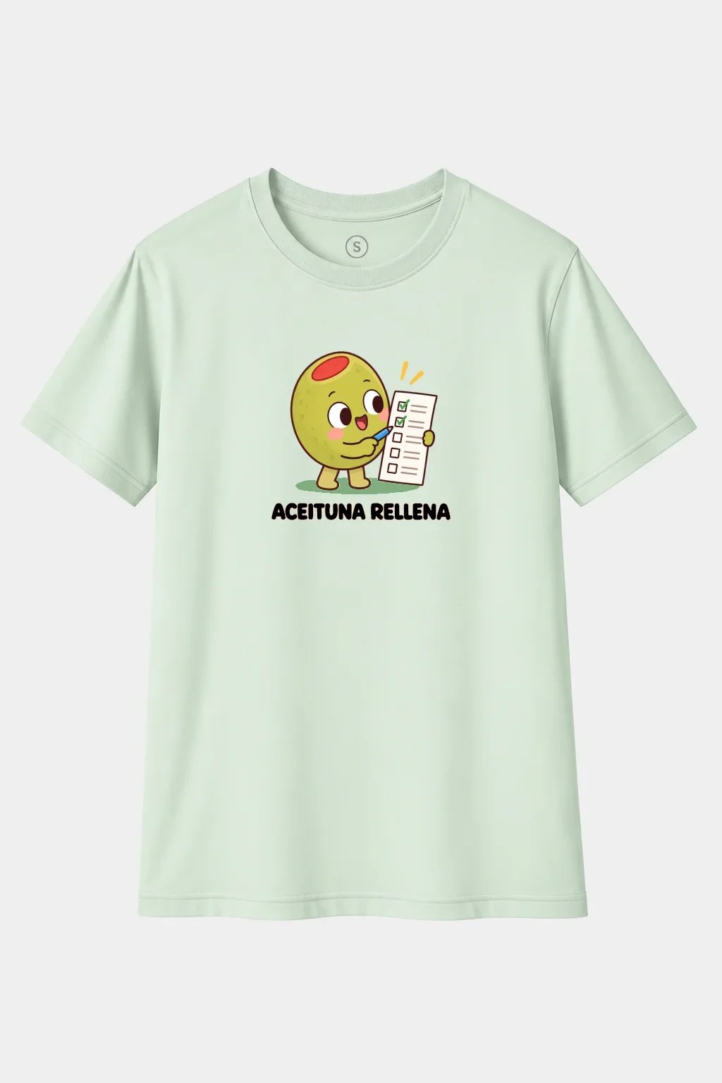 Camiseta Aceituna Rellena de Tareas – Humor, Trabajo y Juego de Palabras Divertido - imagen 1