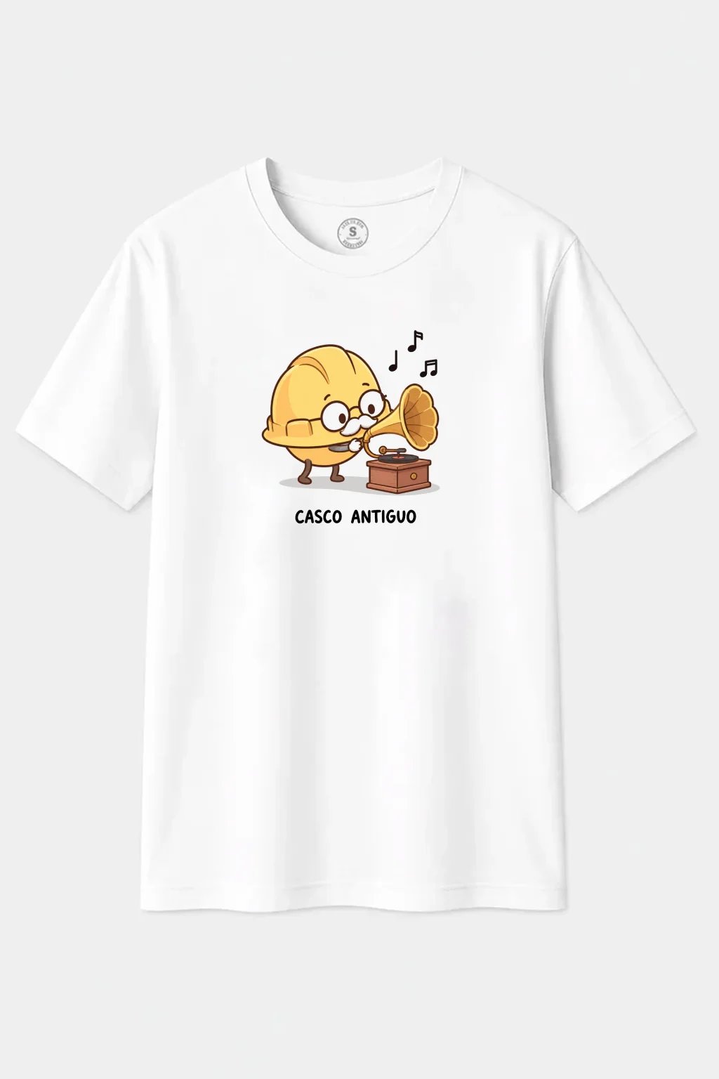 Camiseta Casco Antiguo – Humor Retro, Música y Diseño Vintage - imagen 1