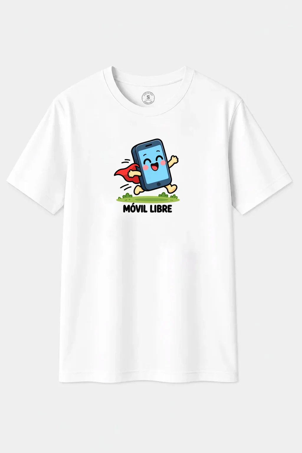 Camiseta Móvil Libre – Diseño Divertido de Smartphone Superhéroe - imagen 1