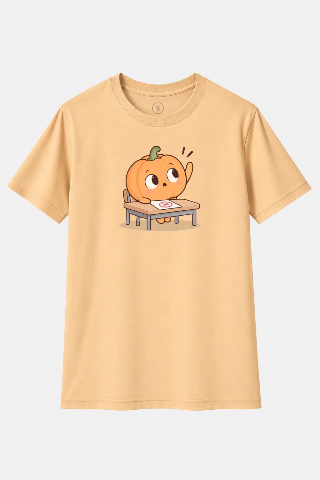 Camiseta Calabaza en Examen – Humor Escolar, Juego de Palabras y Diseño Divertido - imagen 1