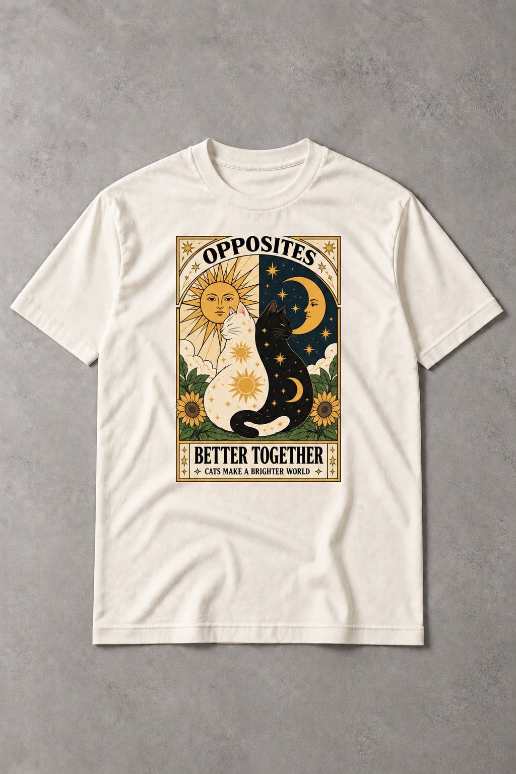 Opposites – Camiseta de Gatos Sol y Luna - imagen 1