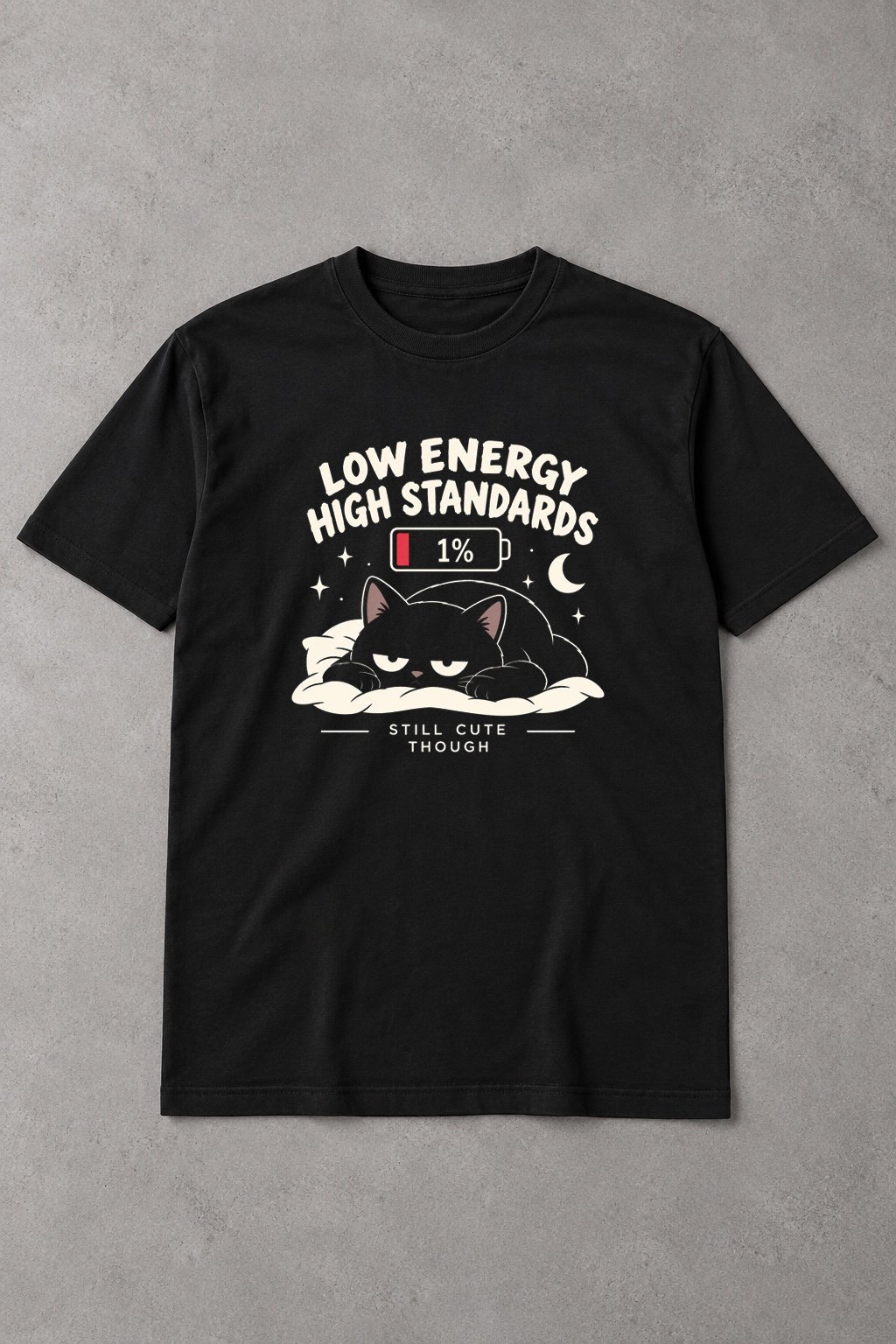 Camiseta Low Energy High Standards – Gato 1% - imagen 1