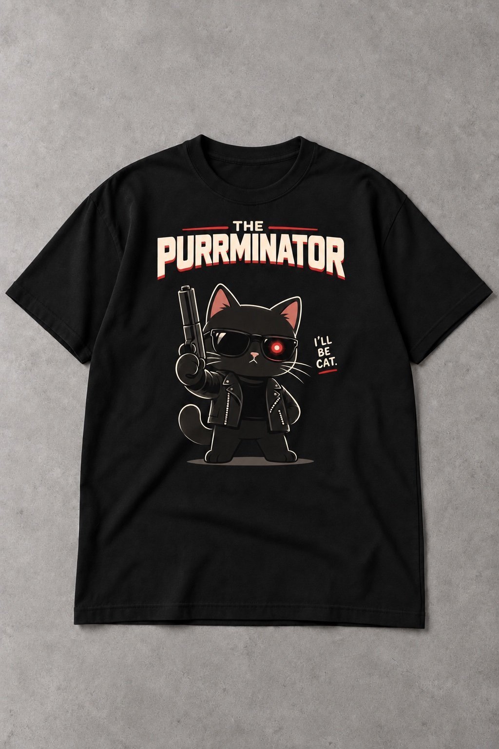 Camiseta The Purrminator – Gato Cyborg - imagen 1