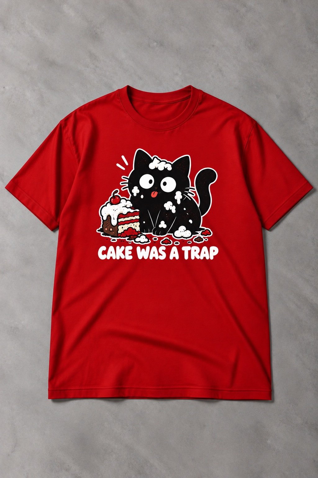 Camiseta de Gato Cake Was a Trap – La Tarta Era una Trampa - imagen 1