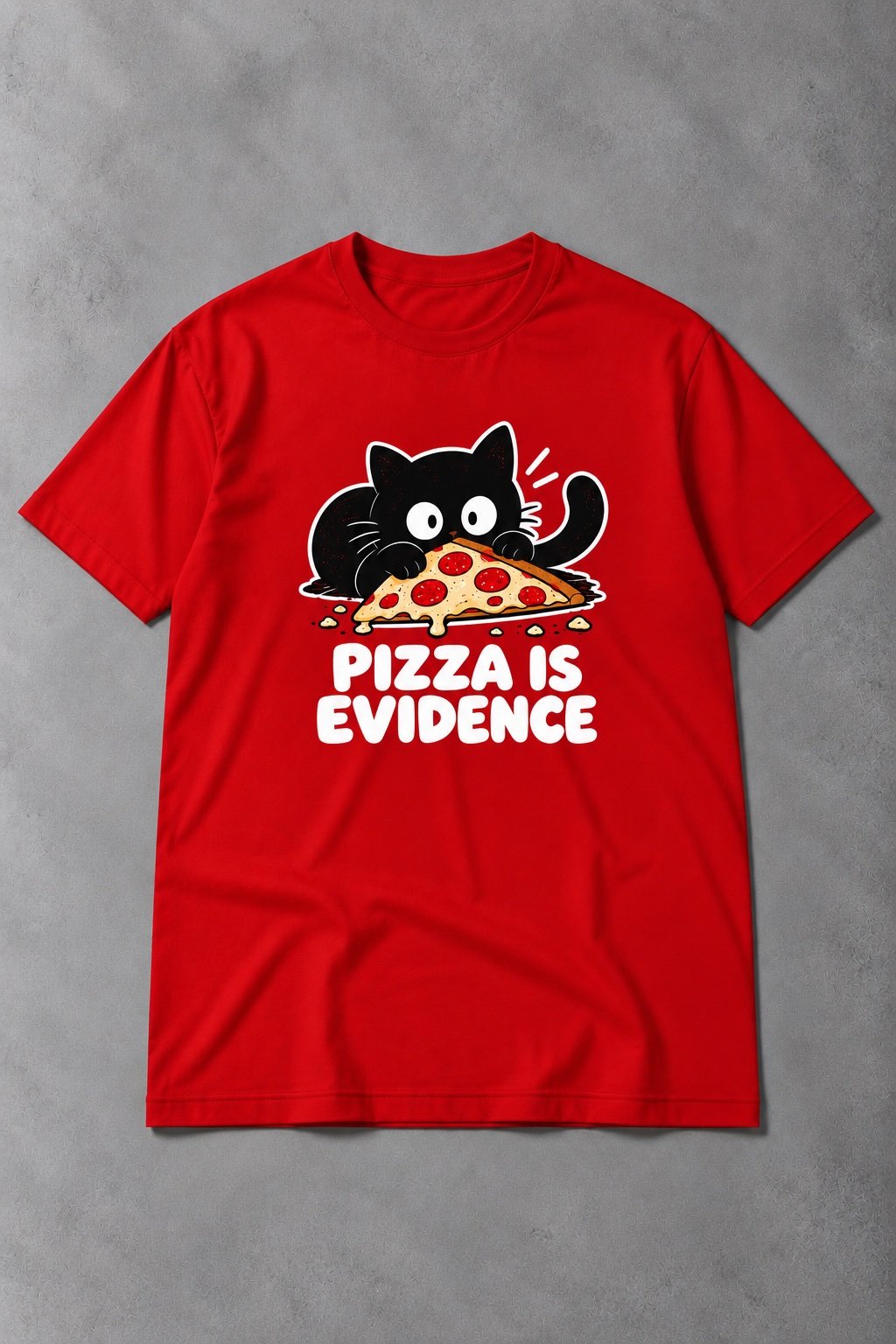 Camiseta de Gato Pizza Is Evidence – Humor Felino - imagen 1