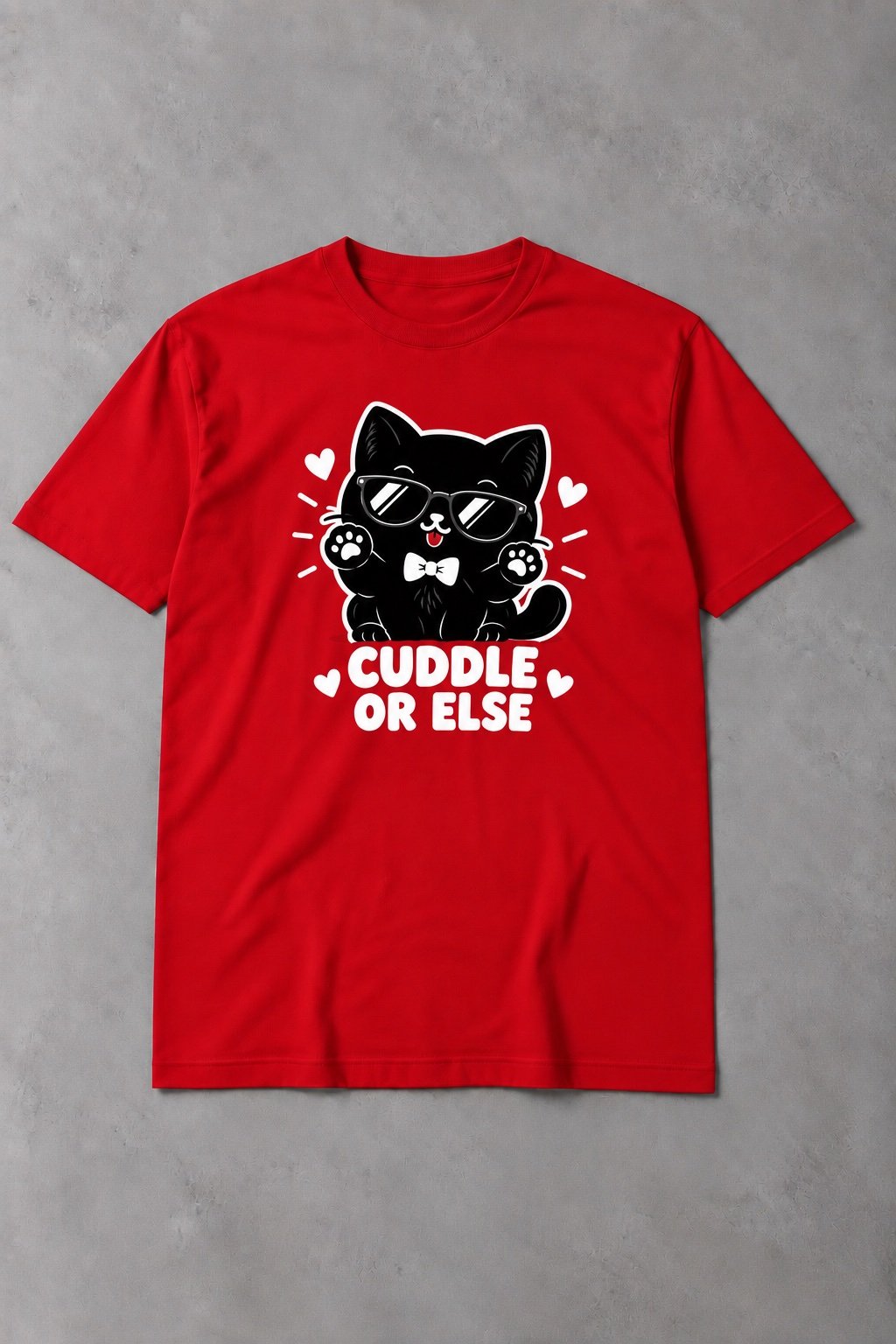 Camiseta de Gato Cuddle or Else – Abrazos Obligatorios - imagen 1