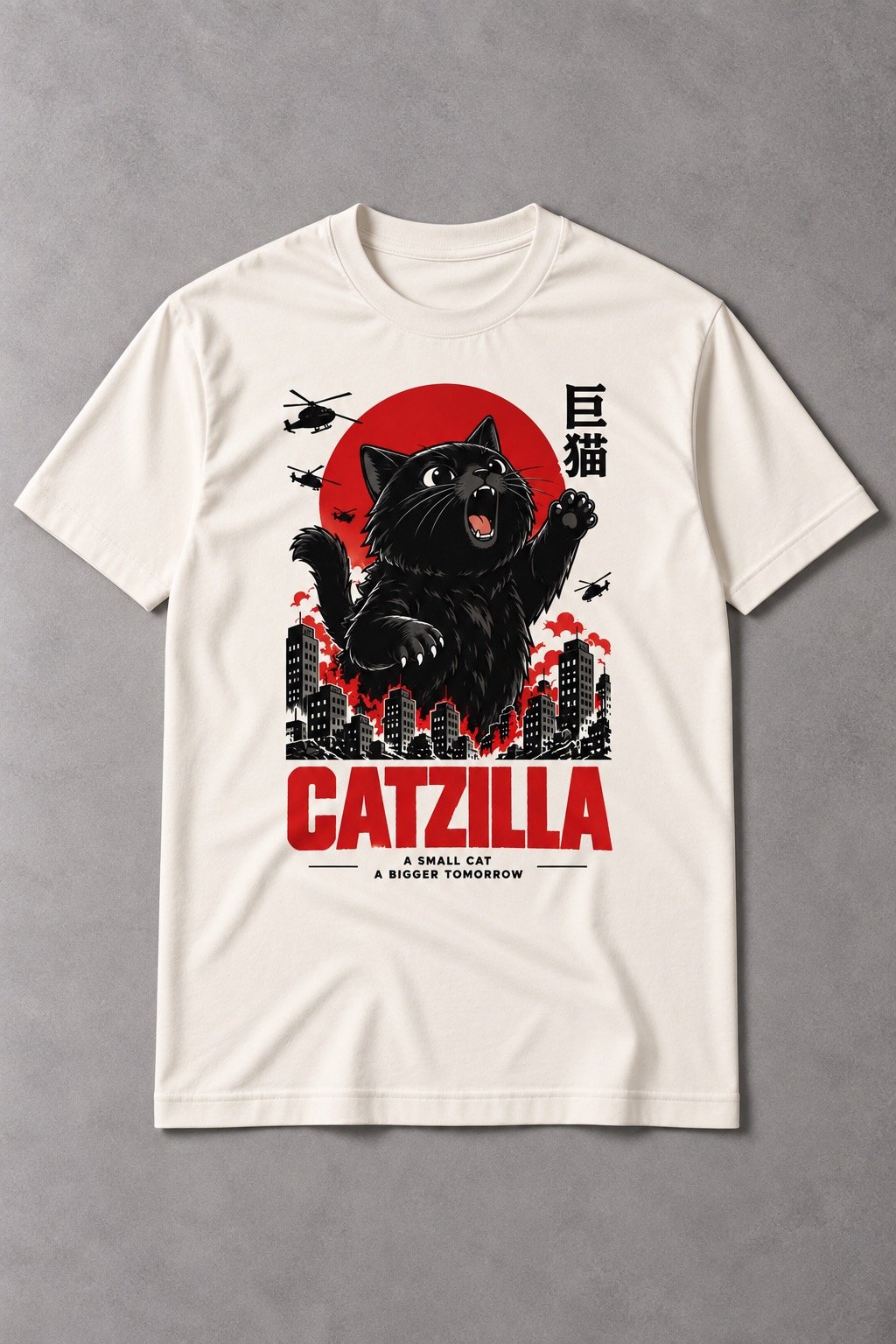 Camiseta de Gato Catzilla – El Gato Gigante de Japón - imagen 1