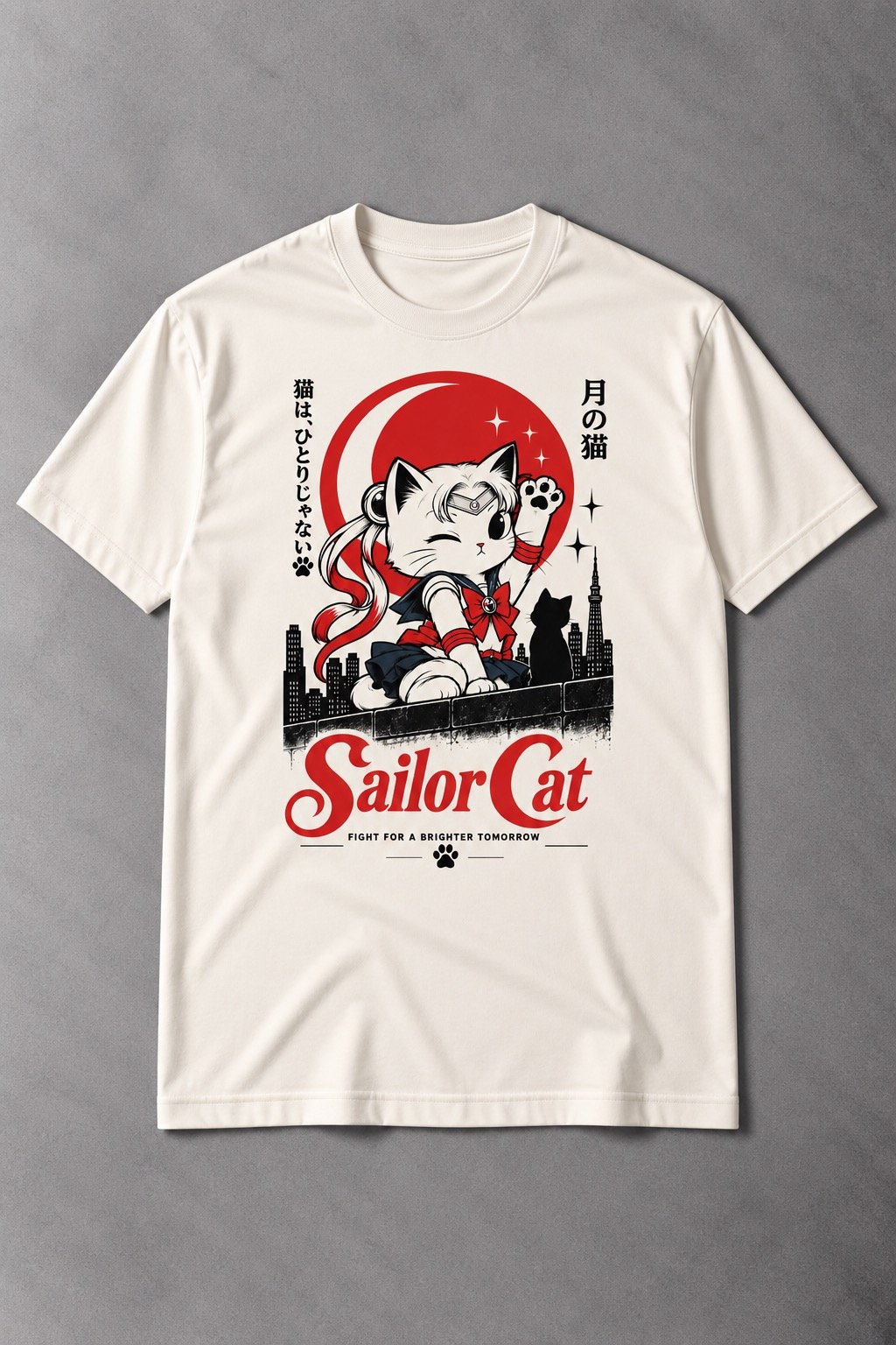 Camiseta de Gato Sailor Cat – Fight for a Brighter Tomorrow - imagen 1