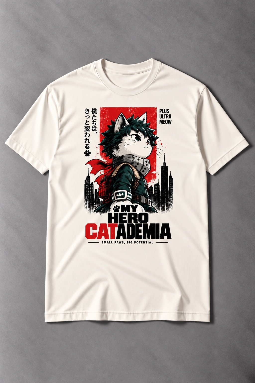 Camiseta de Gato My Hero Catademia – Small Paws, Big Potential - imagen 1
